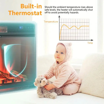 28" Electric Fireplace with Remote