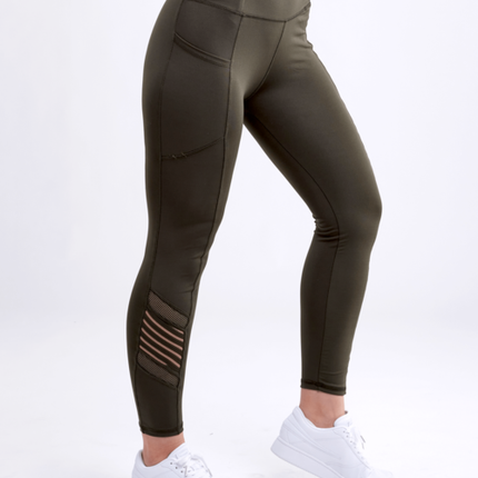 JupiterGear High-Waisted Pilates Leggings with Side Pockets & Mesh Pan