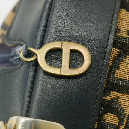 Christian Dior Navy Blue Trotter Canvas Mini Boston Bag #9337