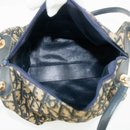 Christian Dior Navy Blue Trotter Canvas Mini Boston Bag #9337