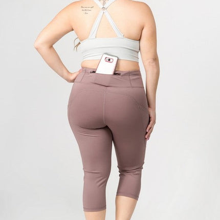 High Waist Tech Pocket Workout Capri Leggings