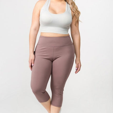 High Waist Tech Pocket Workout Capri Leggings