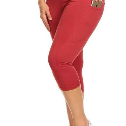 High Waist Tech Pocket Workout Capri Leggings