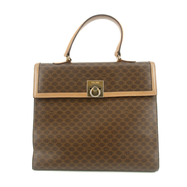 Celine Brown Macadam PVC x Leather Tote Bag  #9395