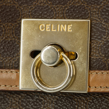 Celine Brown Macadam PVC x Leather Tote Bag  #9395