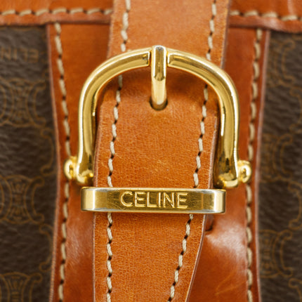 Celine Brown Macadam PVC x Leather Shoulder Bag #9412