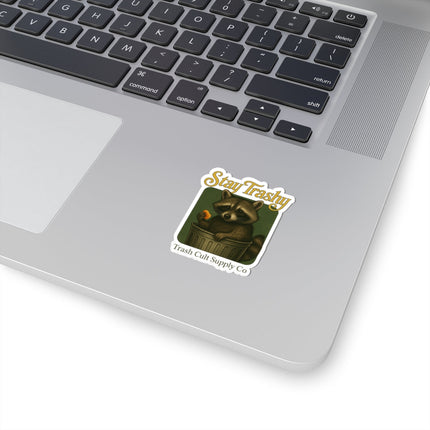 Whimsical Raccoon Kiss-Cut Stickers, Perfect for Laptops, Water Bottles, Journals, Gifts for Animal Lovers, Stay Trashy Decor