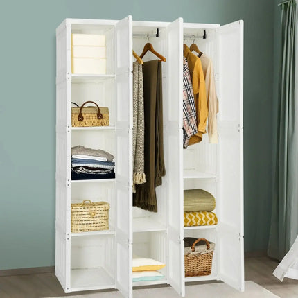 Foldable Armoire Wardrobe Closet with 10 Cubes