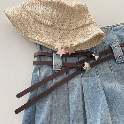 XINGX Retro Denim Skirted Leggings Belt