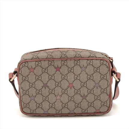 Gucci GG Supreme Stars Small Shoulder bag Beige x Pink #2500