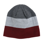 Gray and Maroon Stripe Beanie