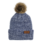 Navy and Natural Blended with Shepard Pom