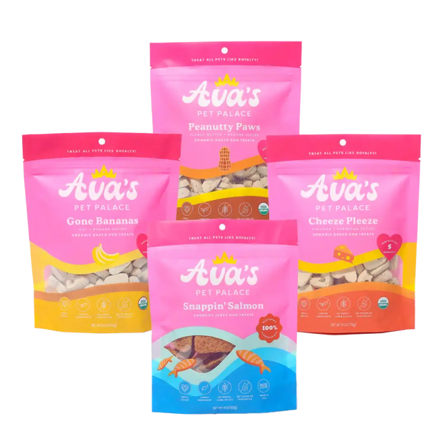 Ava's Pet Palace Dog Treat Bundle Organic Variety Packs 4 Flavors