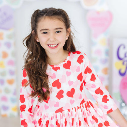 Be Mine 3/4 Sleeve Pocket Twirl Dress