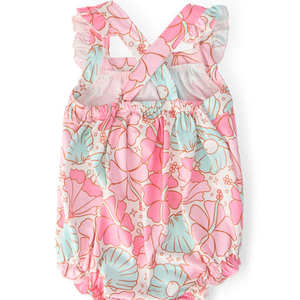 Beach Daze Ruffle Cross Back Romper