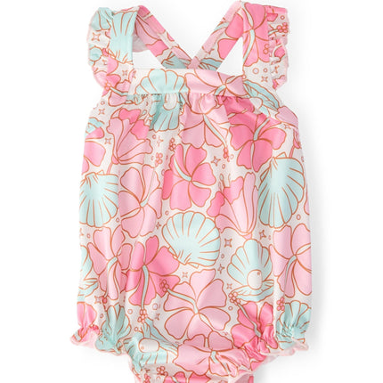 Beach Daze Ruffle Cross Back Romper