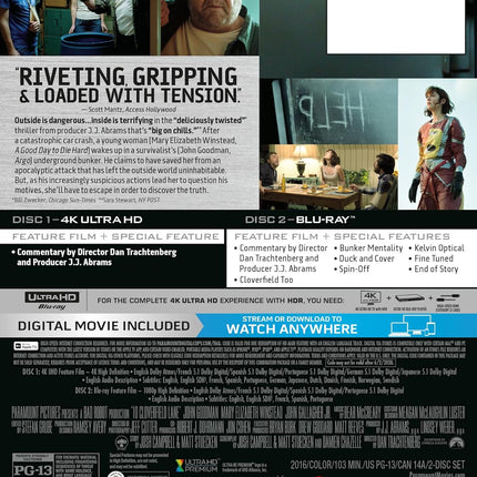 10 Cloverfield Lane - 10th Anniversary Limited Edition Steelbook (4K Ultra HD + Blu-ray + Digital)