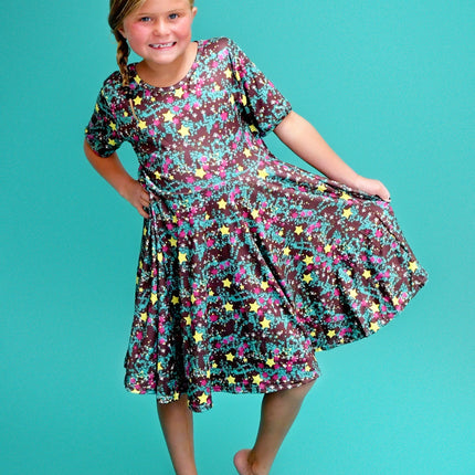 Be A Star Milk Silk Twirl Dress