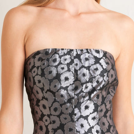 SHINE ON ME WOVEN JACQUARD MINI DRESS