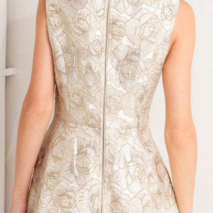 GILDED ROSE WOVEN MIDI DRESS