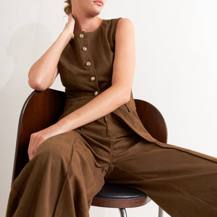 BROWN SUGAR FAUX SUEDE PANTS