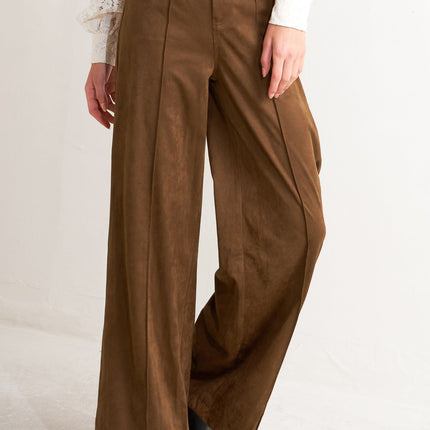 BROWN SUGAR FAUX SUEDE PANTS