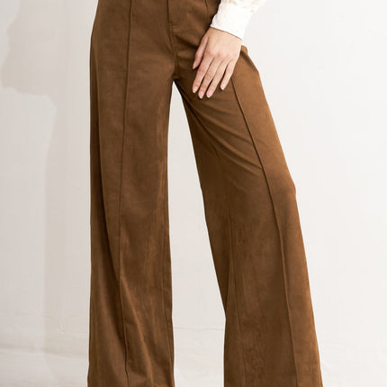 BROWN SUGAR FAUX SUEDE PANTS