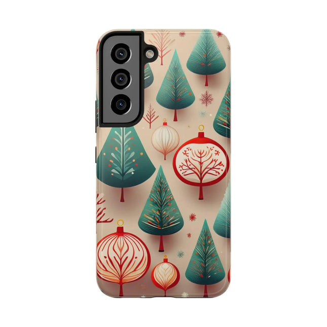 Samsung Green Christmas Tree with Pink Effect Tough Phone Case – Durable Protection, Festive Holiday Design