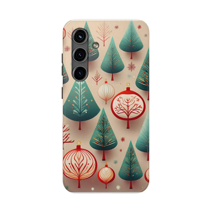 Samsung Green Christmas Tree with Pink Effect Tough Phone Case – Durable Protection, Festive Holiday Design
