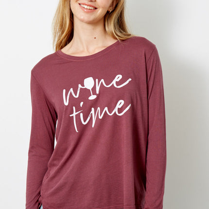 "Wine Time" Long Sleeve Tee