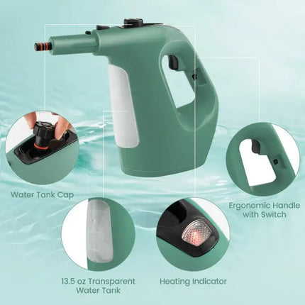 1400W Handheld Steam Cleaner with 14 Accessories & Lock