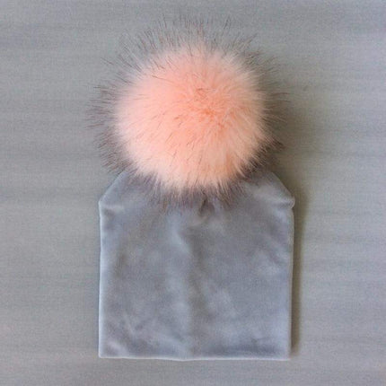 Kids Girls Solid Hat With Pompon Baby Beanie Pompom Cap Children's Accessories Design