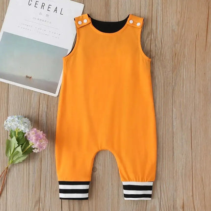 New Baby Boys Girls Outfits Clothes Newborn Baby Kids Rompers Toddler Solid Striped Sleeveless Cotton Jumpsuit Playsuit For Kids