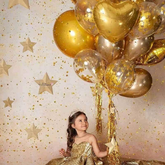 Luxury Gold Metal Latex Balloons 20pcs  and Colored Confetti Birthday Party Decorations Kids Baby Wedding Ballons Luxury Modern Decoration for Celebrations