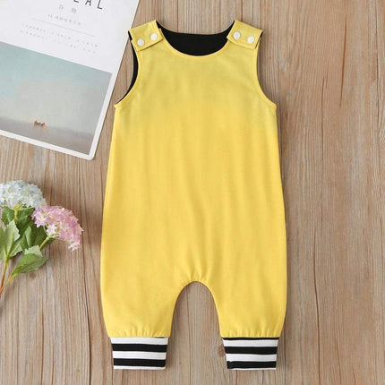 New Baby Boys Girls Outfits Clothes Newborn Baby Kids Rompers Toddler Solid Striped Sleeveless Cotton Jumpsuit Playsuit For Kids