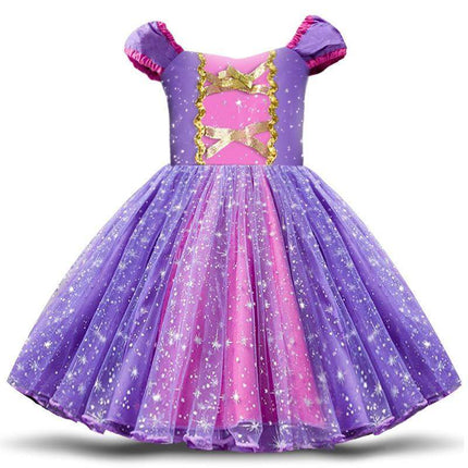Luxury Modern Fancy Princess Dress for Girls in Purple Elegant color for Halloween Cosplay Costumes FOr Birthday and Wedding Parties