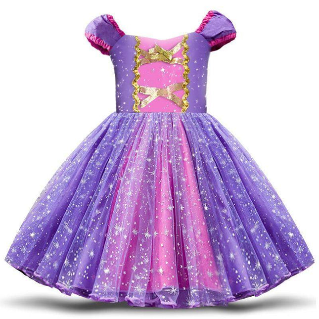 Luxury Modern Fancy Princess Dress for Girls in Purple Elegant color for Halloween Cosplay Costumes FOr Birthday and Wedding Parties