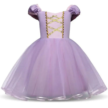 Luxury Modern Fancy Princess Dress for Girls in Purple Elegant color for Halloween Cosplay Costumes FOr Birthday and Wedding Parties