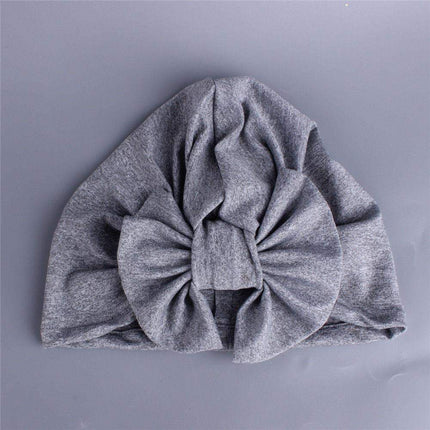 Newborn Baby Kids Boys Girls Soft Turban Cap Beanie Solid Bow Knot Wrap Cap For Baby
