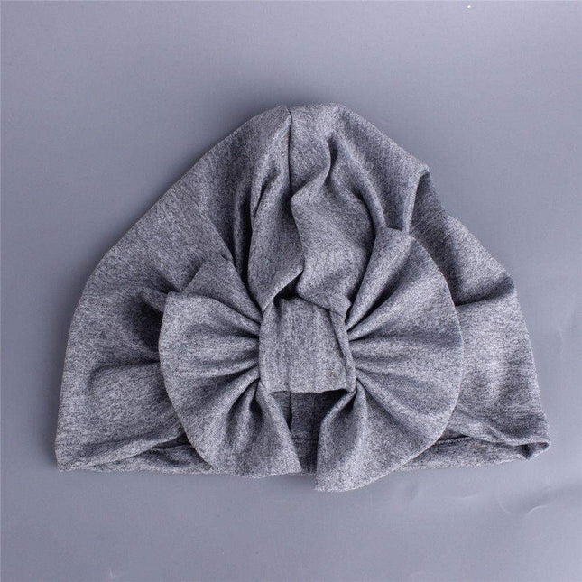 Newborn Baby Kids Boys Girls Soft Turban Cap Beanie Solid Bow Knot Wrap Cap For Baby