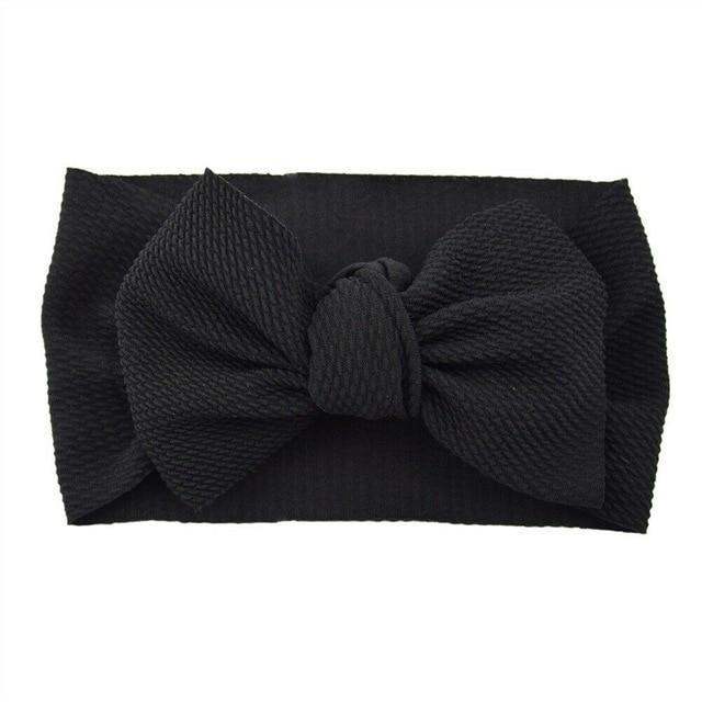 Fashion Trend Big Modern Baby Bow Accessories For Toddler Girls In Solid Bow Hairband Stretch Turban Knot Head Wrap Color  for Kids