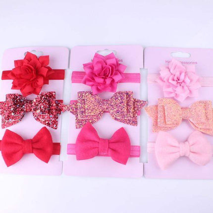 Baby Girls Headband Set Bow Knot Head Bandage Kids Toddlers Headwear Flower Hair Band Infant Clothing Accessories