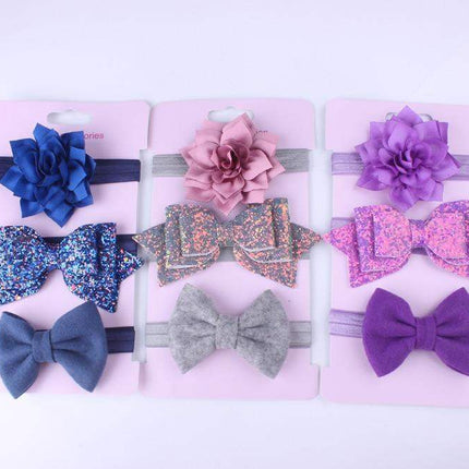 Baby Girls Headband Set Bow Knot Head Bandage Kids Toddlers Headwear Flower Hair Band Infant Clothing Accessories