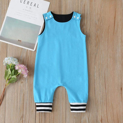 New Baby Boys Girls Outfits Clothes Newborn Baby Kids Rompers Toddler Solid Striped Sleeveless Cotton Jumpsuit Playsuit For Kids
