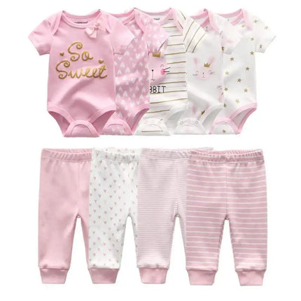 Solid Bodysuits Pants Baby Boy Clothes Clothing Sets 0-12M  Unisex Newborn Baby Pajamas Romper Jumpsuit For Boys and Girls Kids