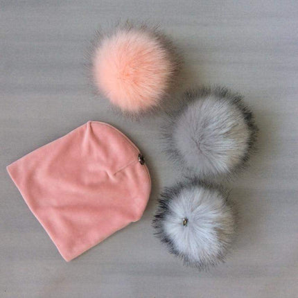 Kids Girls Solid Hat With Pompon Baby Beanie Pompom Cap Children's Accessories Design