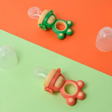 Modern Rotary Seal Non Slip Home Safe Baby Fruit Feeder Pacifier Fresh Food Bite Bag Soft Silicone Teething Toy For baby and Kids
