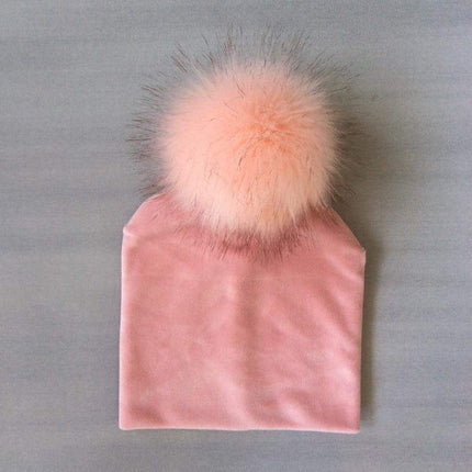 Kids Girls Solid Hat With Pompon Baby Beanie Pompom Cap Children's Accessories Design