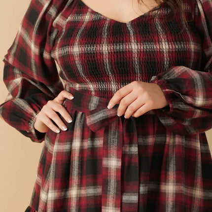BE WITH YOU WOVEN PLAID MINI DRESS