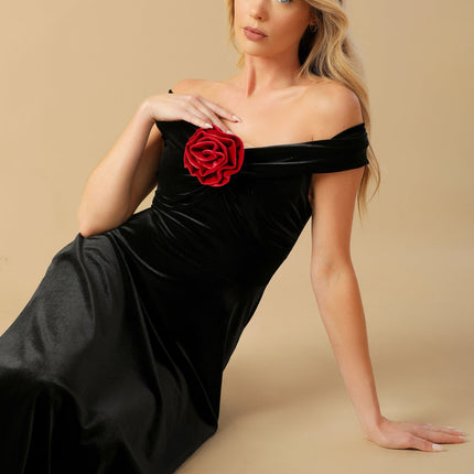 BE THERE FOR YOU VELVET MIDI DRESS